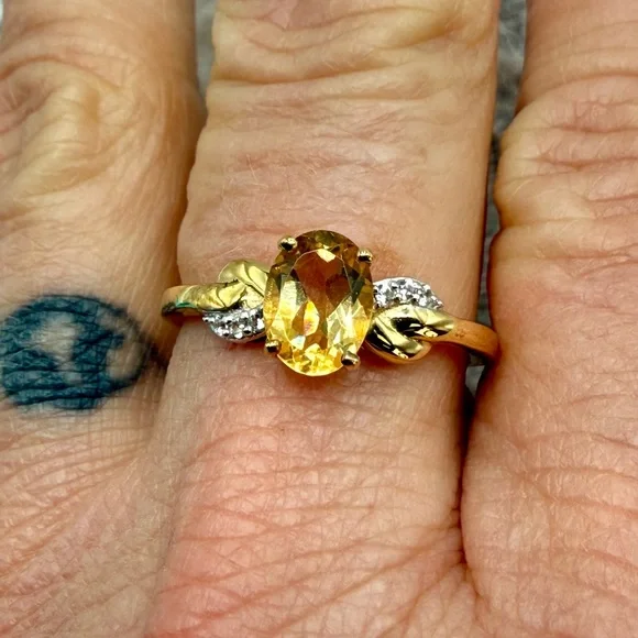 Brazilian Citrine Ring 1.25CTW 14K YG Over 925 Silver Sz 9 NWT - Picture 11 of 17